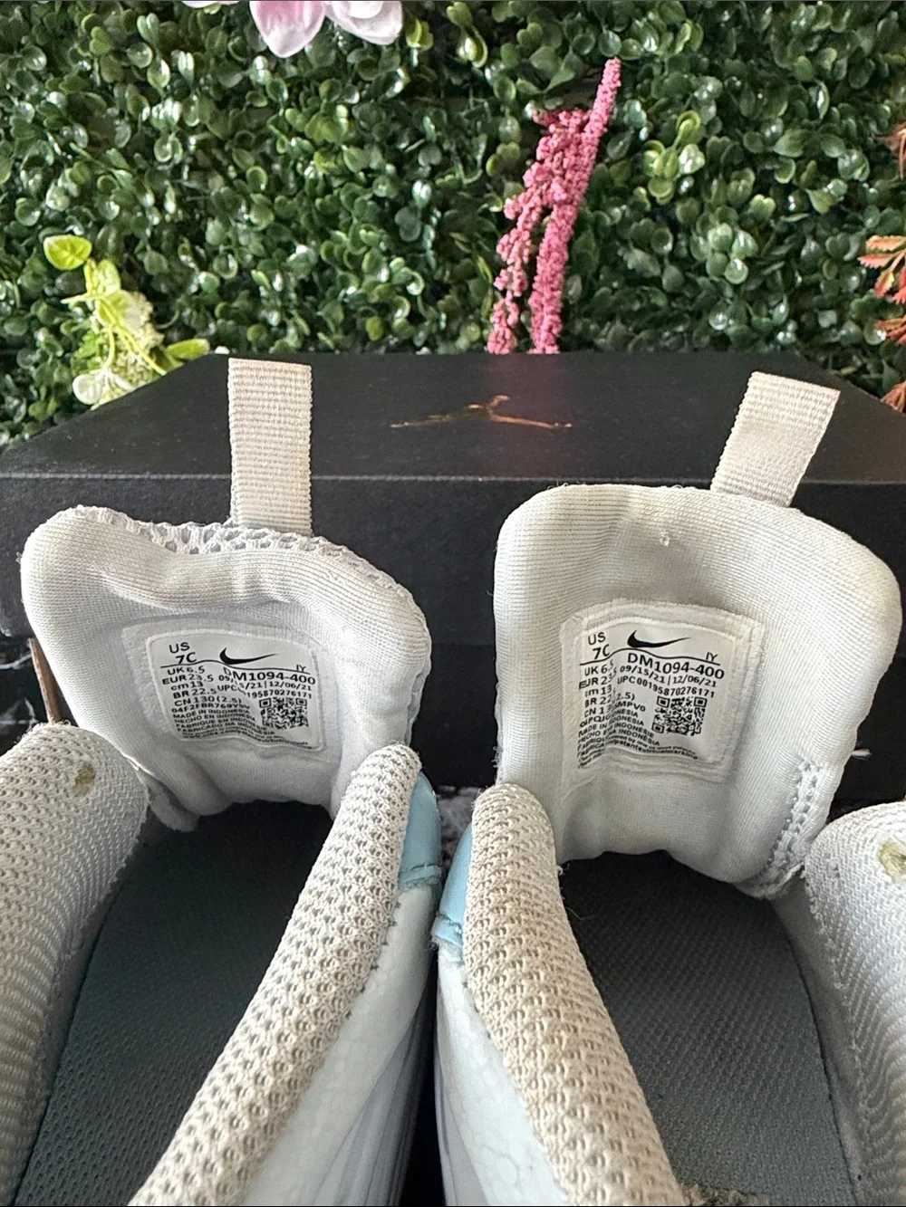 Baby/Toddler Nike Foamposites White & Light Blue Athletic Shoes